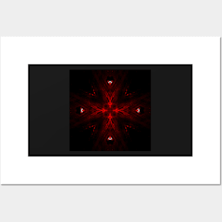 Ominous Red Kaleidoscope pattern (Seamless) 6 Posters and Art